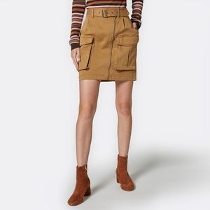 Joie, tan utility style Cottton mini skirt